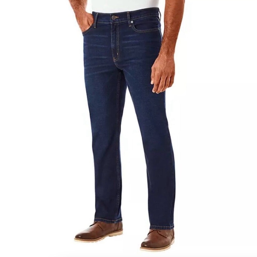 NWT 2 Pairs Member's Mark Straight Premium‎ Stretch dark denim Jeans size 34/30